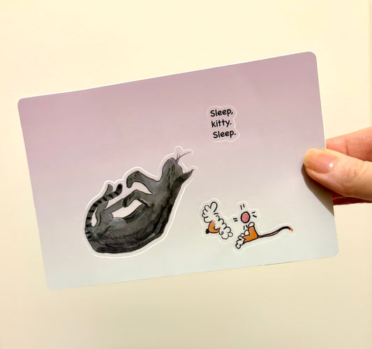 Kitty and Squeaky Toy Destruction Sticker